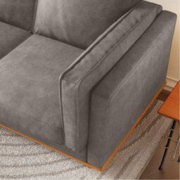 Valencia Artisan Leather Three Seats Sofa Light Grey Nappa 11000 Top Grain Leather Alder Wood Legs And Frame - thumbnail 8