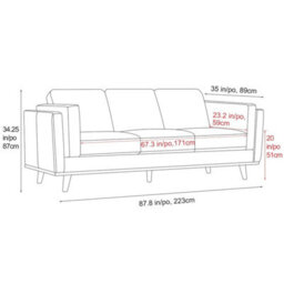 Valencia Artisan Leather Three Seats Sofa Light Grey Nappa 11000 Top Grain Leather Alder Wood Legs And Frame - thumbnail 3