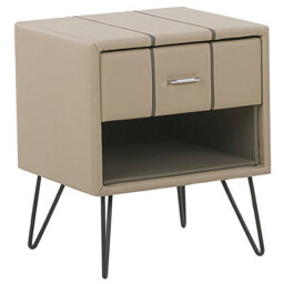 Beliani Bedroom Set Faux Leather Betin 180 X 200 Cm (Eu Super King) Sand Beige - thumbnail 6