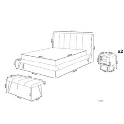 Beliani Bedroom Set Faux Leather Betin 180 X 200 Cm (Eu Super King) Sand Beige - thumbnail 3