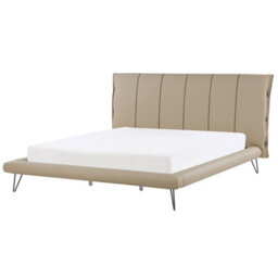Beliani Bedroom Set Faux Leather Betin 180 X 200 Cm (Eu Super King) Sand Beige - thumbnail 4