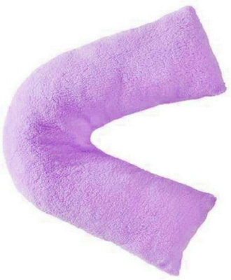 Homes & Linen Teddy Bear Fleece Plush Warm Fuzzy Cuddly V-Shaped Pillow & Cover
