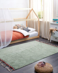 Beliani Kids Rug Caparli Light Green 140 X 200 Cm Cotton - thumbnail 2