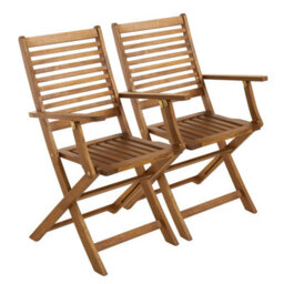 Charles Bentley Fsc Acacia Hardwood Furniture Set With Extendable Table & 6 Chai - thumbnail 8