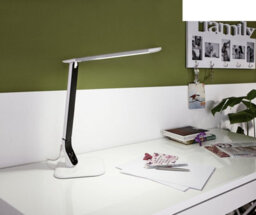Elegant White Steel Table Desk Lamp With Touch Control And Led Bulb - thumbnail 3