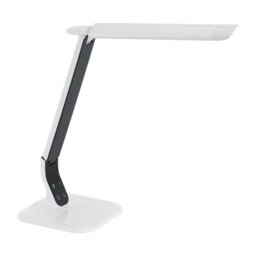 Elegant White Steel Table Desk Lamp With Touch Control And Led Bulb
