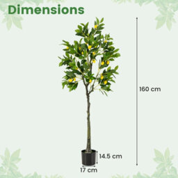 Costway 160Cm Artificial Lemon Tree Tall Fake Lemon Plant With Lemon Fruits - thumbnail 2