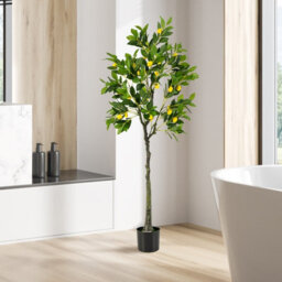 Costway 160Cm Artificial Lemon Tree Tall Fake Lemon Plant With Lemon Fruits - thumbnail 5