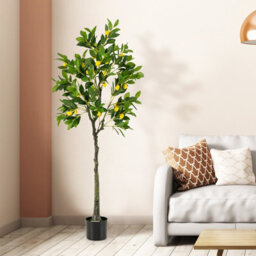 Costway 160Cm Artificial Lemon Tree Tall Fake Lemon Plant With Lemon Fruits - thumbnail 3