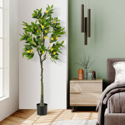 Costway 160Cm Artificial Lemon Tree Tall Fake Lemon Plant With Lemon Fruits - thumbnail 4