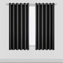 Moonlight Bedding Blackout Polyester Curtain Thermal Natural Dark Grey Curtains With Eyelet Header (Pair) 46X54Inch (117X137Cm) - thumbnail 1