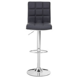 Orsina Grey Faux Leather Bar Chair, Backrest Breakfast Bar Chair, Footrest Living Bar Chair Kitchen - thumbnail 1