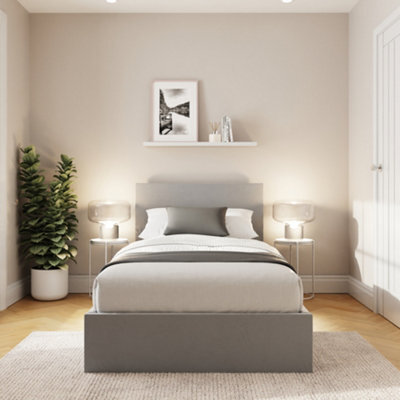 Gfw End Lift Ottoman Bed 90Cm Velvet Charcoal Grey Single - image 1