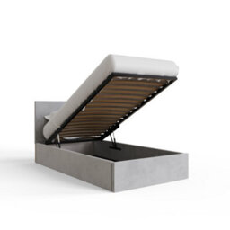 Gfw End Lift Ottoman Bed 90Cm Velvet Charcoal Grey Single - thumbnail 8