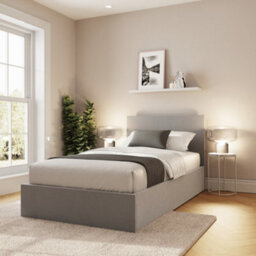 Gfw End Lift Ottoman Bed 90Cm Velvet Charcoal Grey Single - thumbnail 2