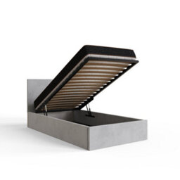 Gfw End Lift Ottoman Bed 90Cm Velvet Charcoal Grey Single - thumbnail 7