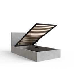 Gfw End Lift Ottoman Bed 90Cm Velvet Charcoal Grey Single - thumbnail 6