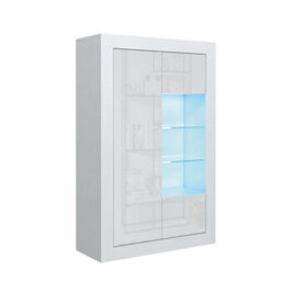 Display Cabinet Arcadia 140Cm - White With Gloss Doors - thumbnail 6