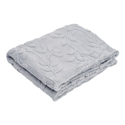 Thehotsale Milk Velvet 3D Leaves Comfortable Soft Warm Plush Fuzzy Throw Blanket Livingroom Bedroom Pation Grey 150Cm L X 100Cm W - image 1