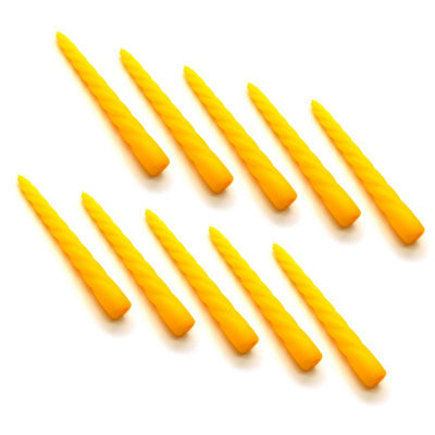 "SolaDirect Tapered Dinner Candles, Table Spiral Candles, Pack Of 10, Decorative Household Candles, Up To 7 Hours, 23 Cm / 9"" (Yellow)" - image 1