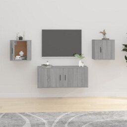 Berkfield Wall Mounted Tv Cabinets 2 Pcs Grey Sonoma 40X34.5X40 Cm - thumbnail 1