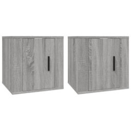 Berkfield Wall Mounted Tv Cabinets 2 Pcs Grey Sonoma 40X34.5X40 Cm - thumbnail 2