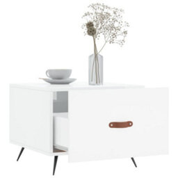 Berkfield Coffee Table High Gloss White 50X50X40 Cm Engineered Wood - thumbnail 4