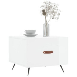 Berkfield Coffee Table High Gloss White 50X50X40 Cm Engineered Wood - thumbnail 3