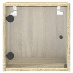Berkfield Bedside Cabinets With Glass Doors 2 Pcs Sonoma Oak 35X37X35 Cm - thumbnail 7