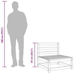 Walplus Garden Sofa Armless 70X70X67 Cm Solid Wood Pine - thumbnail 9