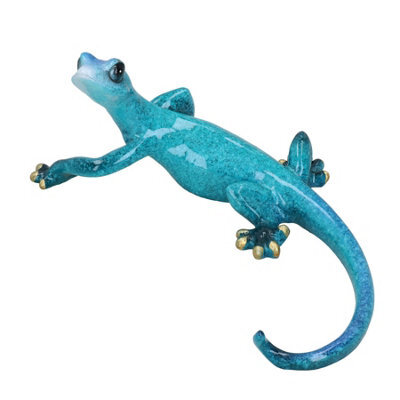AB Tools Blue Speckled Gecko Lizard Resin Wall Shed Sculpture Decor Statue Small House - image 1