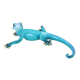 AB Tools Blue Speckled Gecko Lizard Resin Wall Shed Sculpture Decor Statue Small House - thumbnail 2