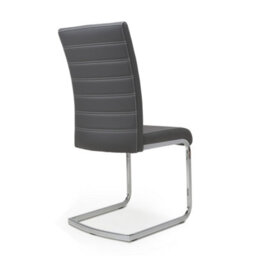 Chelsea Grey Leather Effect Cantilever Dining Chair - Chrome Legs - thumbnail 3