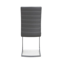 Chelsea Grey Leather Effect Cantilever Dining Chair - Chrome Legs - thumbnail 6