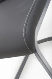 Chelsea Grey Leather Effect Cantilever Dining Chair - Chrome Legs - thumbnail 7