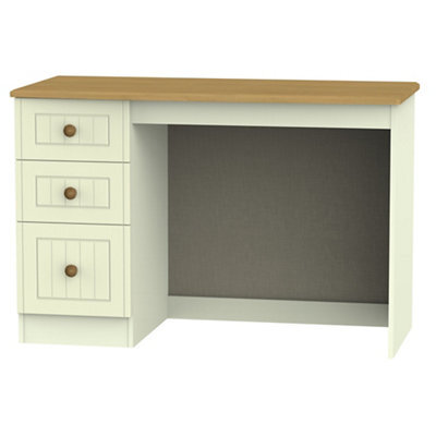 Vittoria Ready Assembled Matt Cream Oak Effect 3 Drawer Desk (H)795mm (W)540mm (D)540mm - image 1
