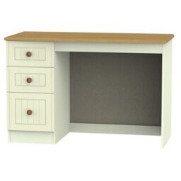 Vittoria Ready Assembled Matt Cream Oak Effect 3 Drawer Desk (H)795mm (W)540mm (D)540mm