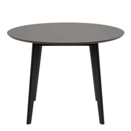 Wyld Haus Krakow Round Dining Set Black Table With Oak Veneer Top And 4 Chairs - thumbnail 4
