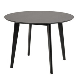 Wyld Haus Krakow Round Dining Set Black Table With Oak Veneer Top And 4 Chairs - thumbnail 2