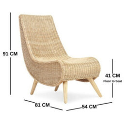 Desser Teardrop Natural Wicker Chair (H)91Cm X (W)54Cm X (D)81Cm - thumbnail 3