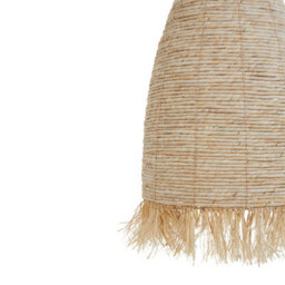 Wyld and Coco Bohonest Pendant Lamp - Handwoven Corn Husk Shade With Wicker & Seagrass, Black Iron Base, W40 X H156Cm - thumbnail 6