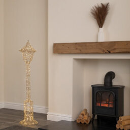 Samuel Alexander 1.2M Gold Elegance Twist Christmas Lamp Post Decoration With Leds - thumbnail 2