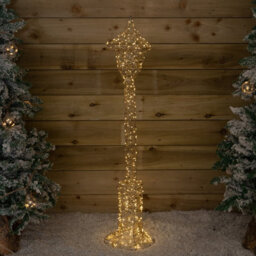 Samuel Alexander 1.2M Gold Elegance Twist Christmas Lamp Post Decoration With Leds - thumbnail 4