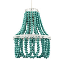 Happy Homewares Shabby Chic Ornate Chandelier Pendant Shade With Round Duck Egg Pearls - thumbnail 1