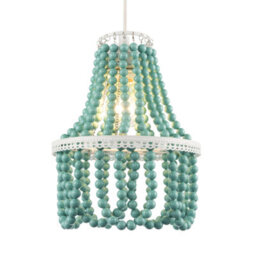 Happy Homewares Shabby Chic Ornate Chandelier Pendant Shade With Round Duck Egg Pearls - thumbnail 2