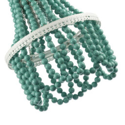 Happy Homewares Shabby Chic Ornate Chandelier Pendant Shade With Round Duck Egg Pearls - thumbnail 5