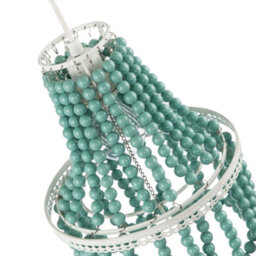 Happy Homewares Shabby Chic Ornate Chandelier Pendant Shade With Round Duck Egg Pearls - thumbnail 3