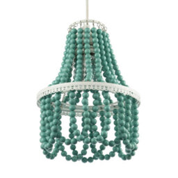 Happy Homewares Shabby Chic Ornate Chandelier Pendant Shade With Round Duck Egg Pearls - thumbnail 4