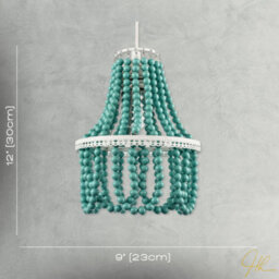 Happy Homewares Shabby Chic Ornate Chandelier Pendant Shade With Round Duck Egg Pearls - thumbnail 7