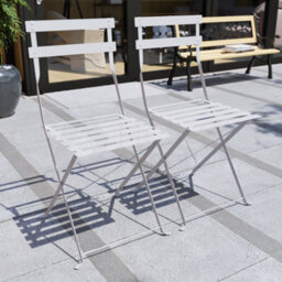 Lassic Garden Vida Porto 2 Seater Light Grey Metal Bistro Set Foldable Patio Furniture - thumbnail 6